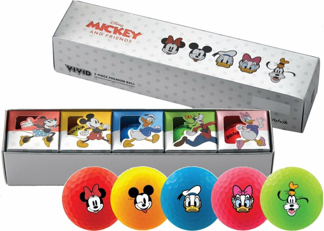 Volvik Vivid Disney 5 Pack Mickey and Friends Golfové míčky
