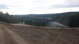 Jamkoviště s pěkným výhledem na Kácov 